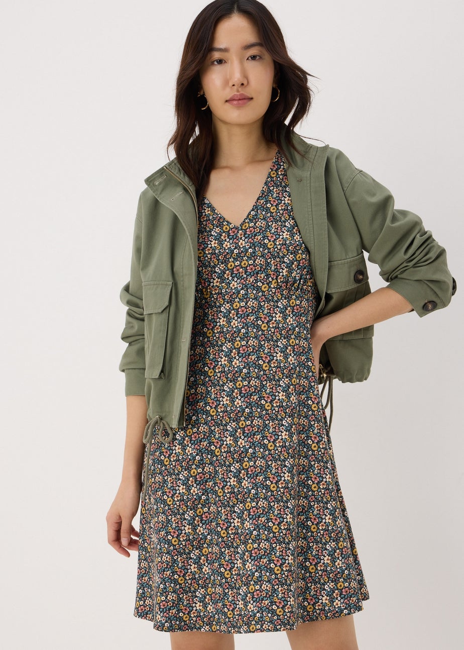 Green Ditsy Floral Mini Dress