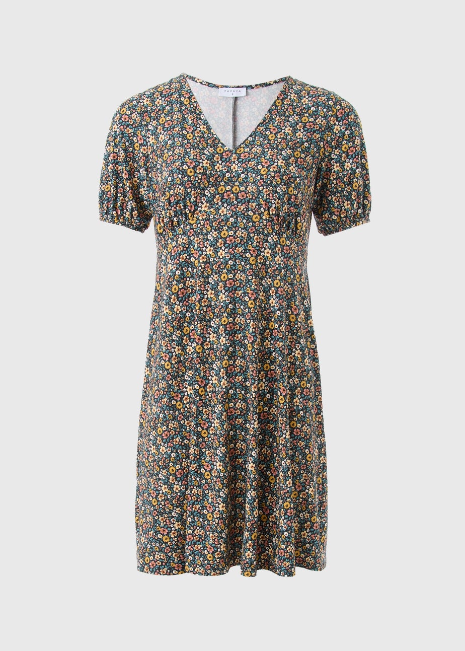 Green Ditsy Floral Mini Dress