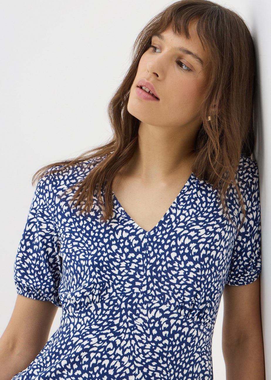 Blue Ditsy Floral Mini Dress