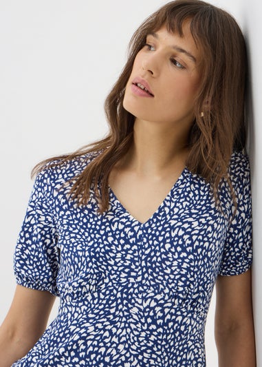 Blue Ditsy Floral Mini Dress