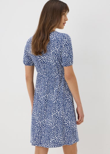 Blue Ditsy Floral Mini Dress