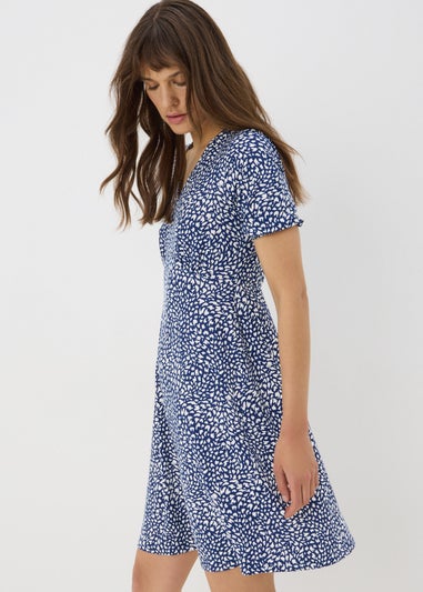 Blue Ditsy Floral Mini Dress