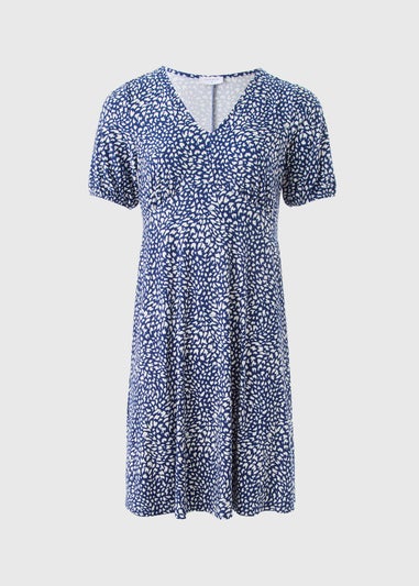 Blue Ditsy Floral Mini Dress