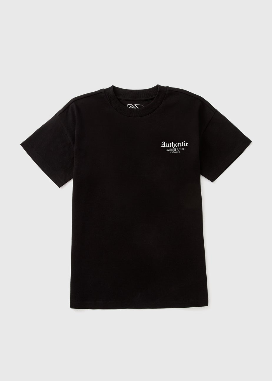 Boys Black Authentic T-Shirt (7-15yrs)