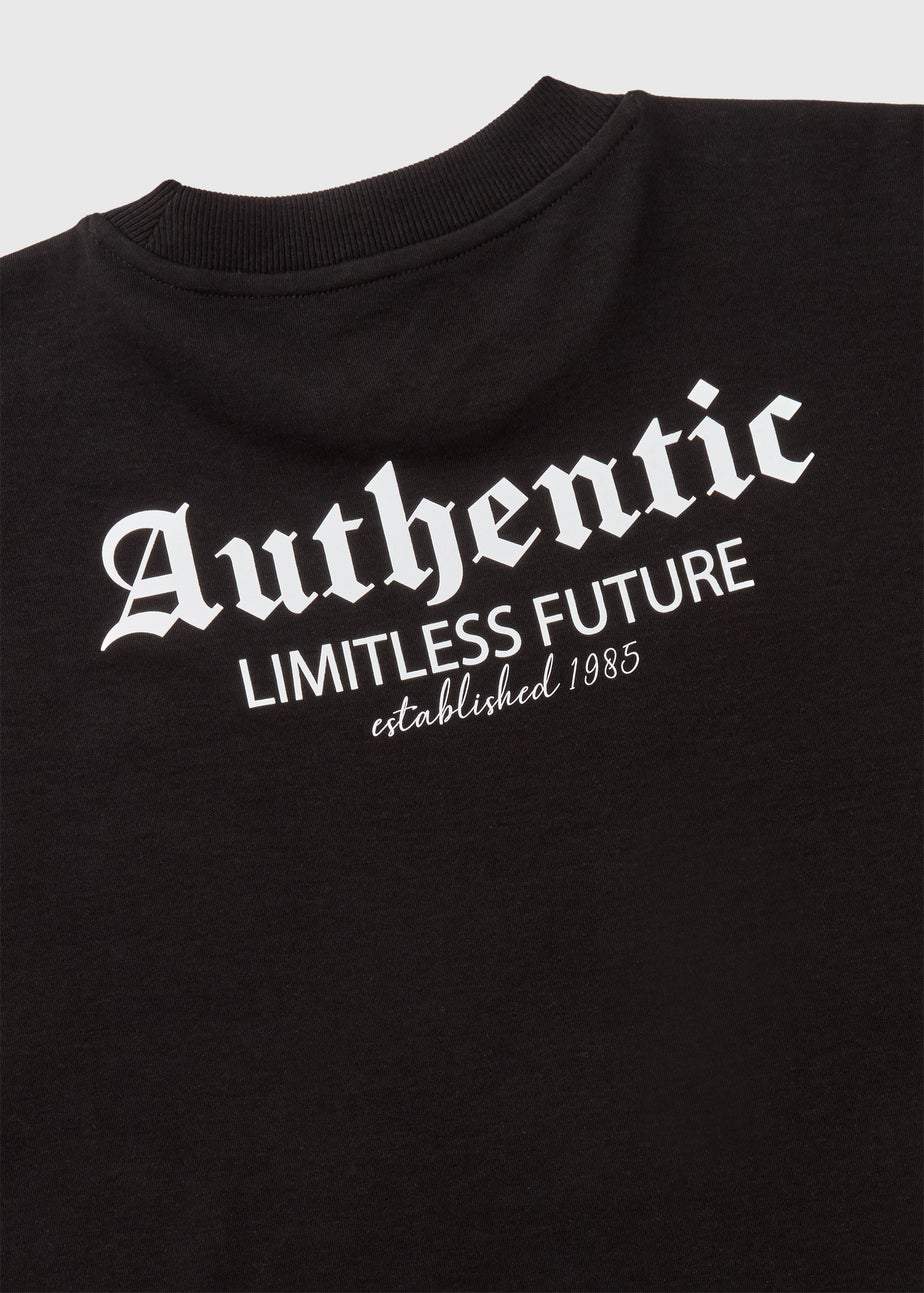 Boys Black Authentic T-Shirt (7-15yrs)