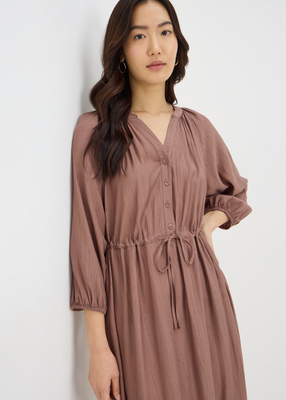 Stone Raglan Midi Shirt Dress