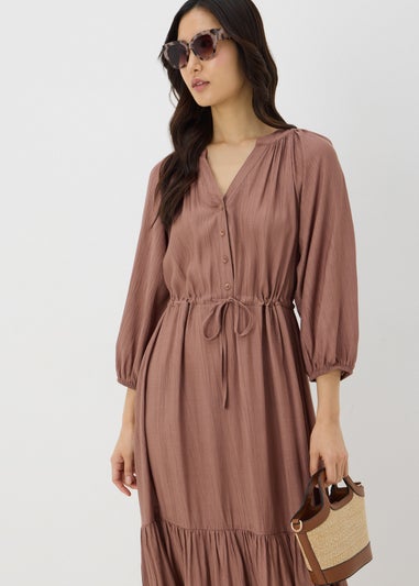 Stone Raglan Midi Shirt Dress