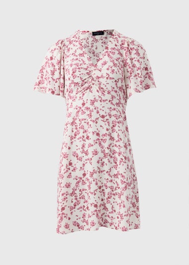 Papaya Petite Pink Ditsy Floral Mini Dress