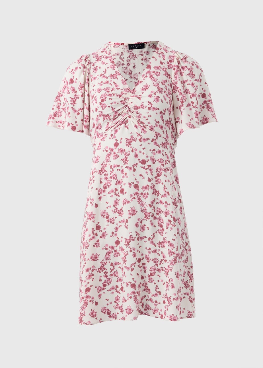 Papaya Petite Pink Ditsy Floral Mini Dress