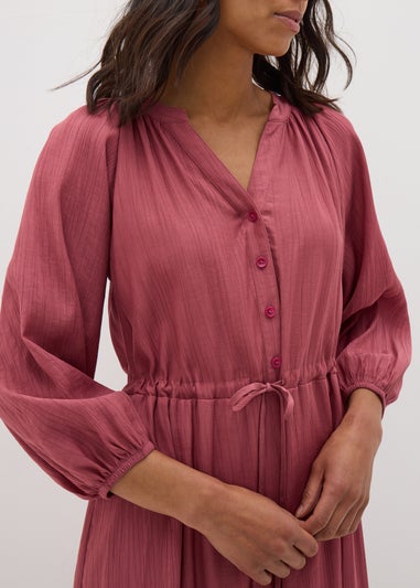 Papaya Petite Pink Raglan Shirt Midi Dress