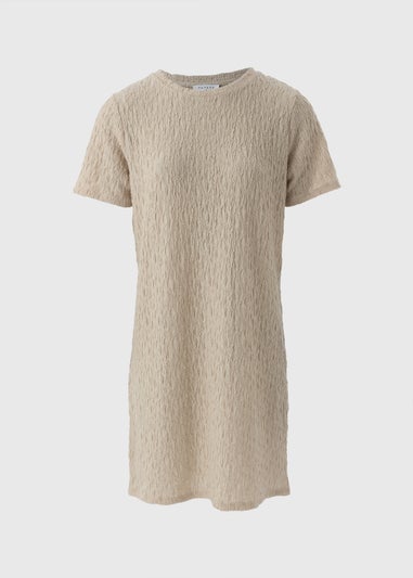 Papaya Petite Stone Textured Mini T-Shirt Dress