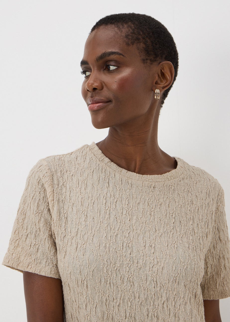 Papaya Petite Stone Textured Mini T-Shirt Dress