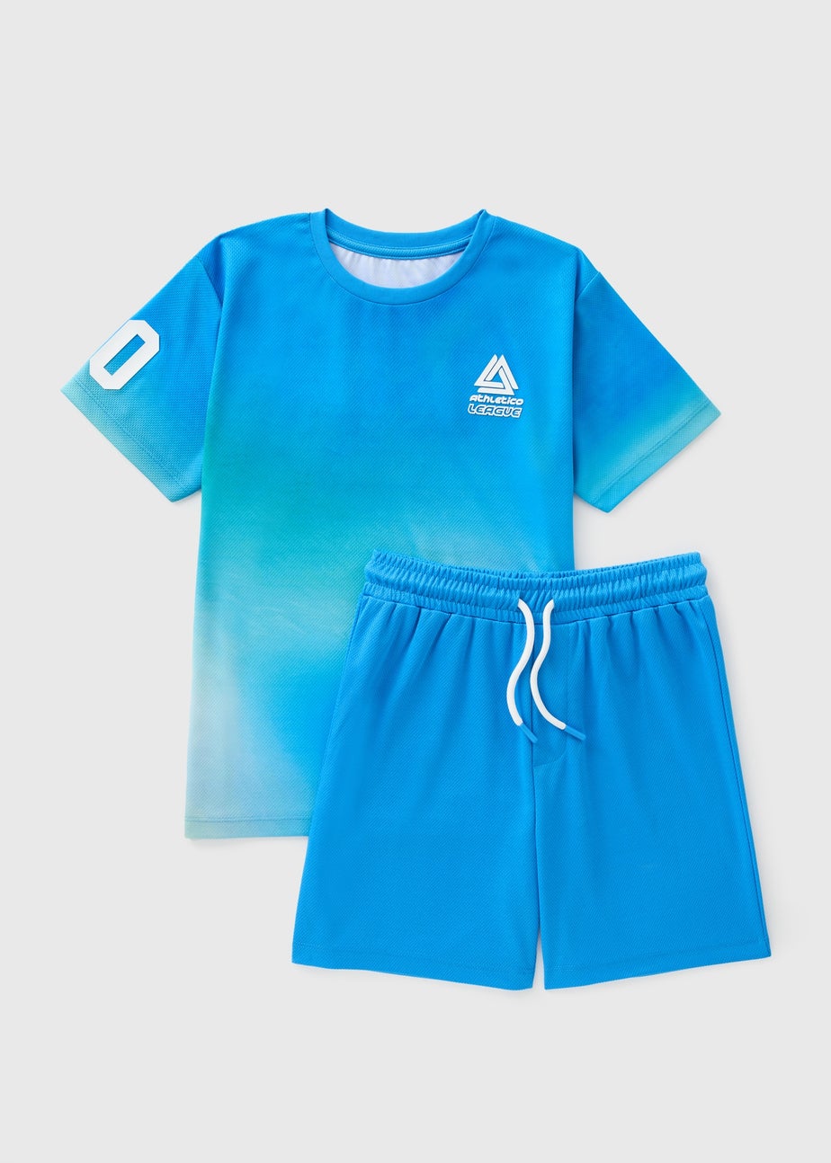 Boys Blue Sports Top & Shorts Set (7-15yrs)