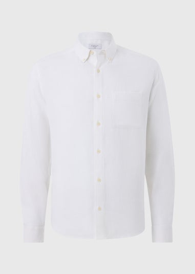 White Linen Blend Shirt