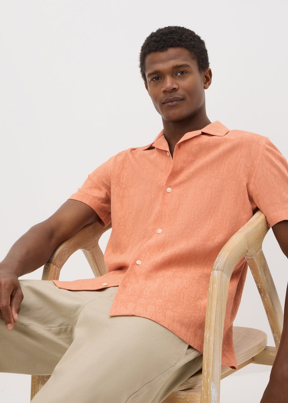 Peach Jacquard Shirt