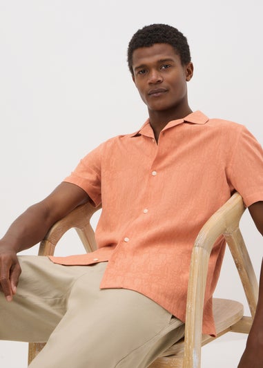 Peach Jacquard Shirt
