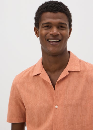 Peach Jacquard Shirt