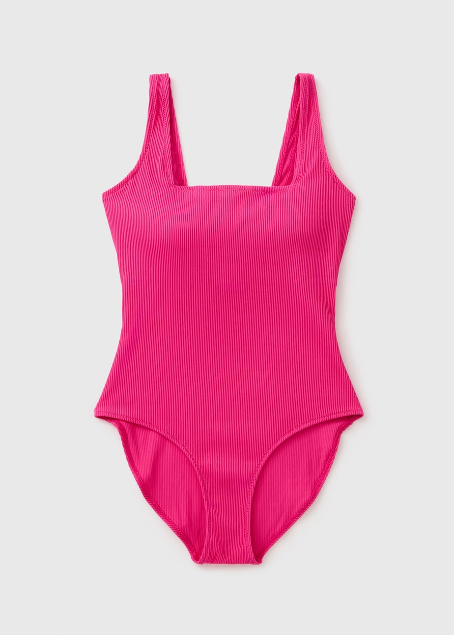 Pink Ribbed Swimsuit