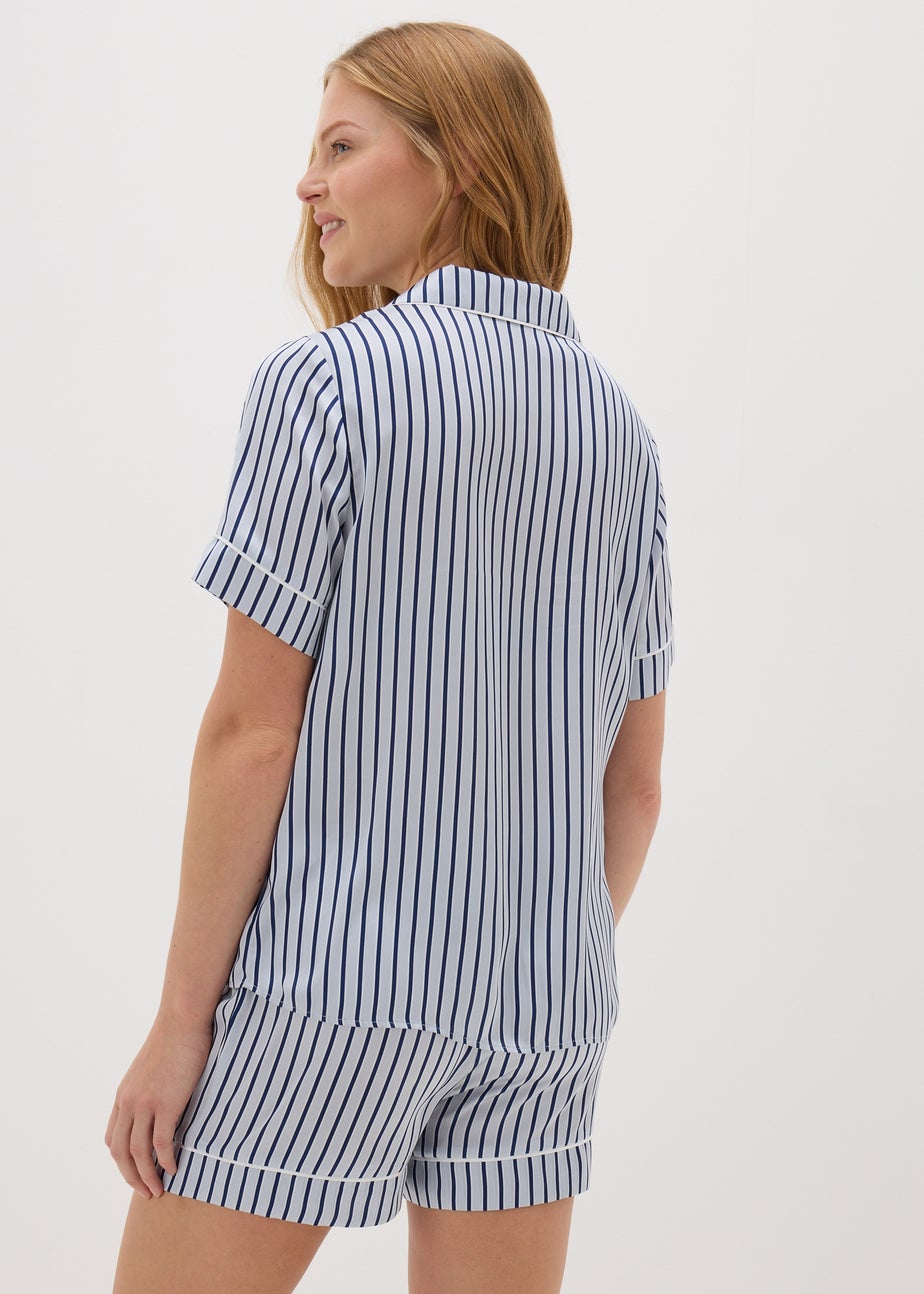 Navy Stripe Short Pyjama Set