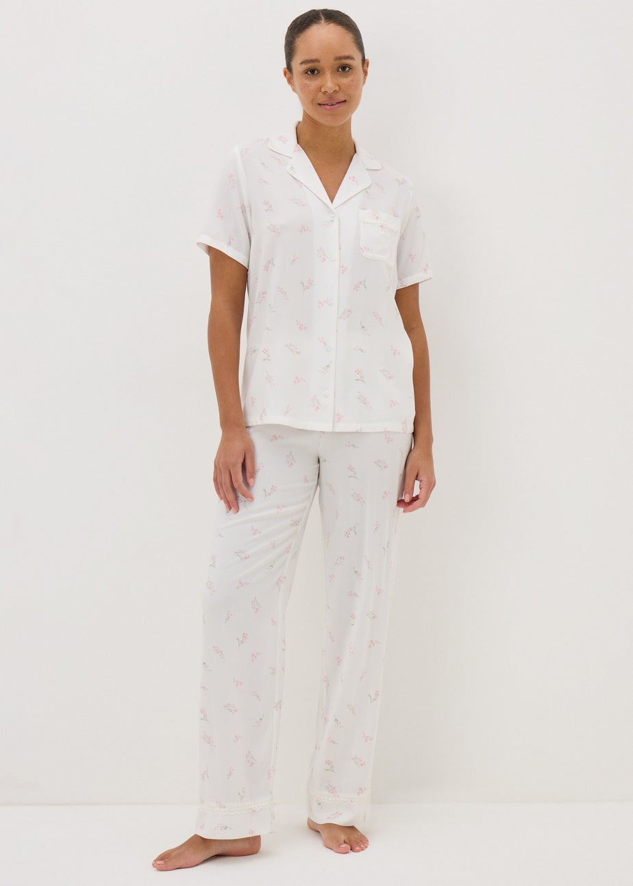 Cream Ditsy Floral Pyjama Set