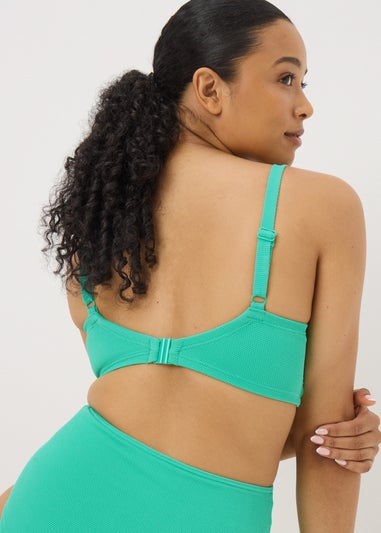 DD+ Turquoise Shapewear Crop Bikini Top