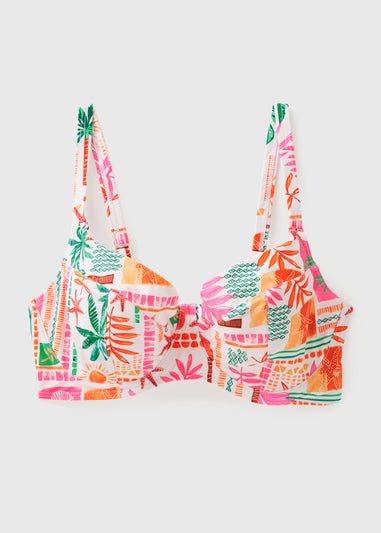 DD+ Multicolour Summer Print Bikini Top