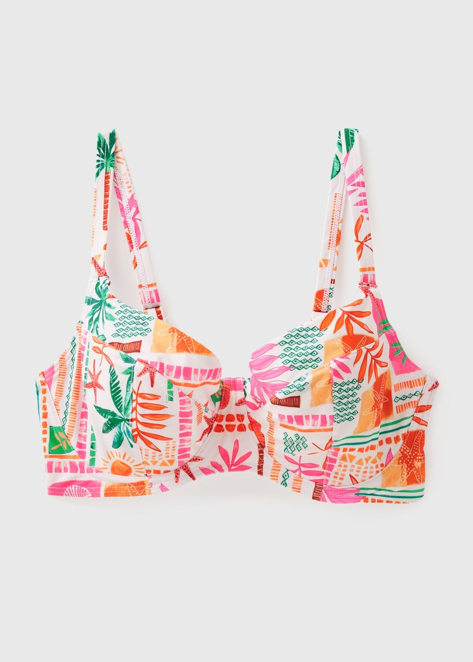 DD+ Multicolour Summer Print Bikini Top