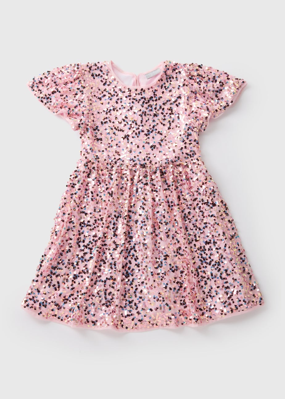 Girls Pink Sequin Dress (7-15yrs)
