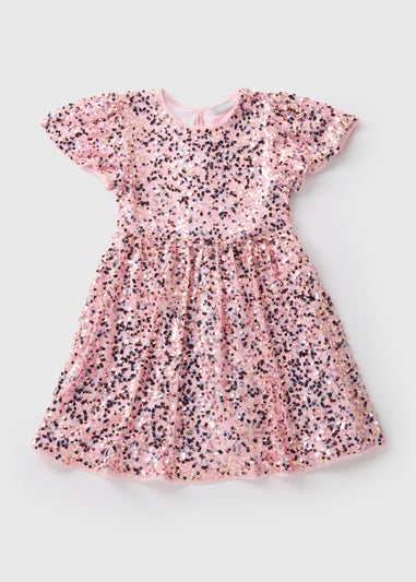 Girls Pink Sequin Dress (7-15yrs)