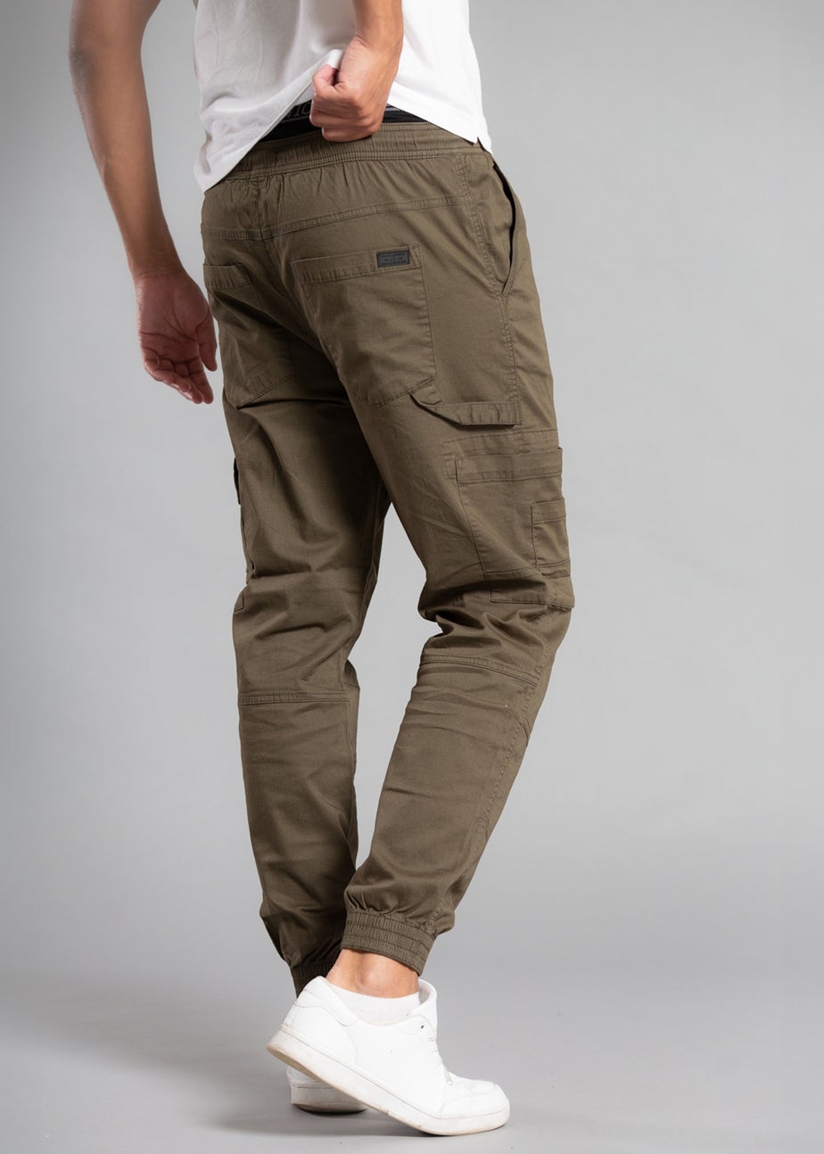 Tokyo Laundry Khaki Cotton Drawstring Cargo Trousers