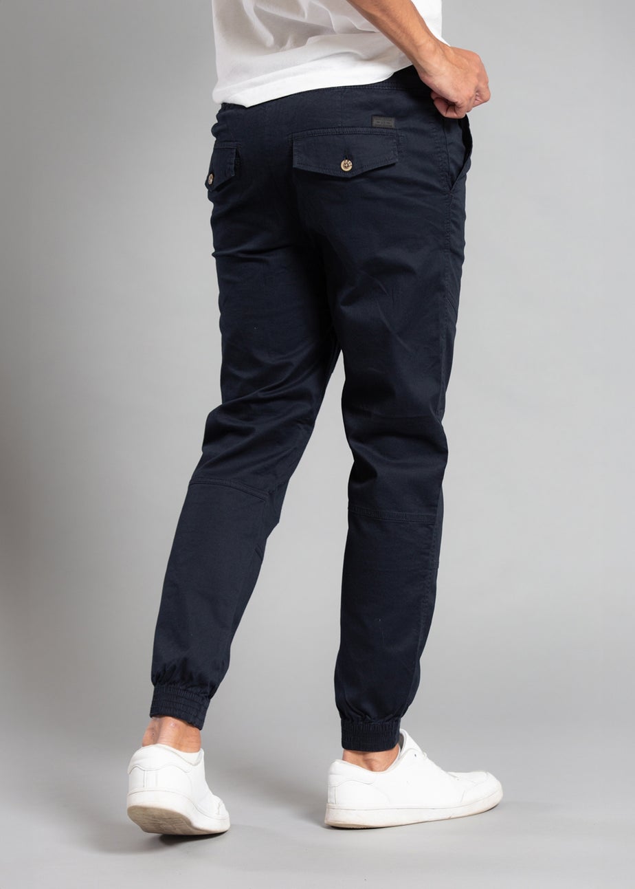 Tokyo Laundry Navy Cotton Cuffed Trouser
