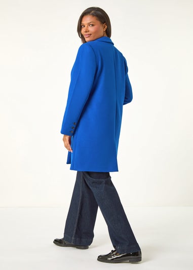 Roman Ink Blue Tailored Single Breasted Coat