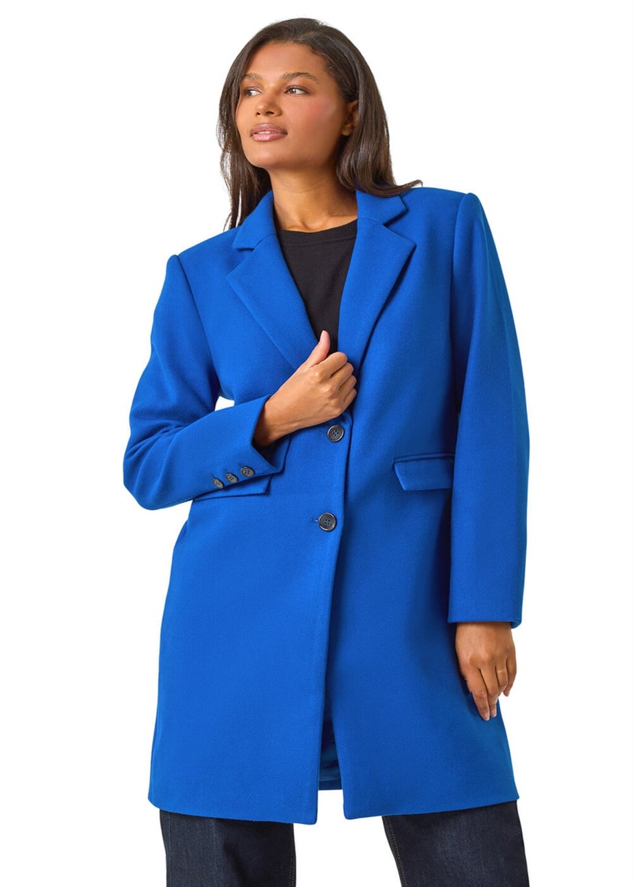 Roman Ink Blue Tailored Single Breasted Coat