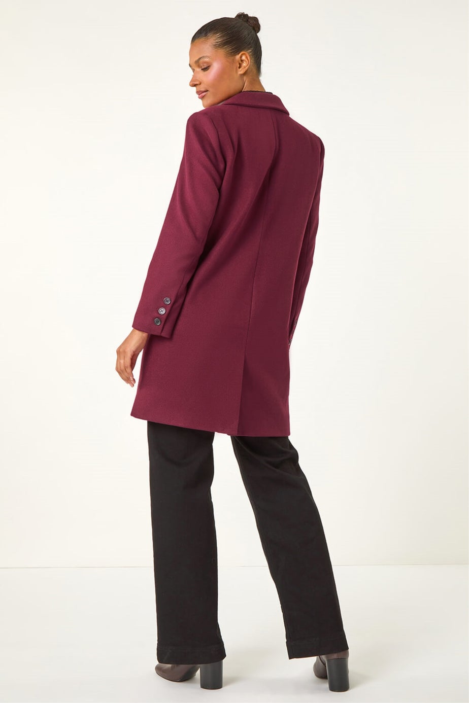 Roman Plum Tailored Single Breasted Coat