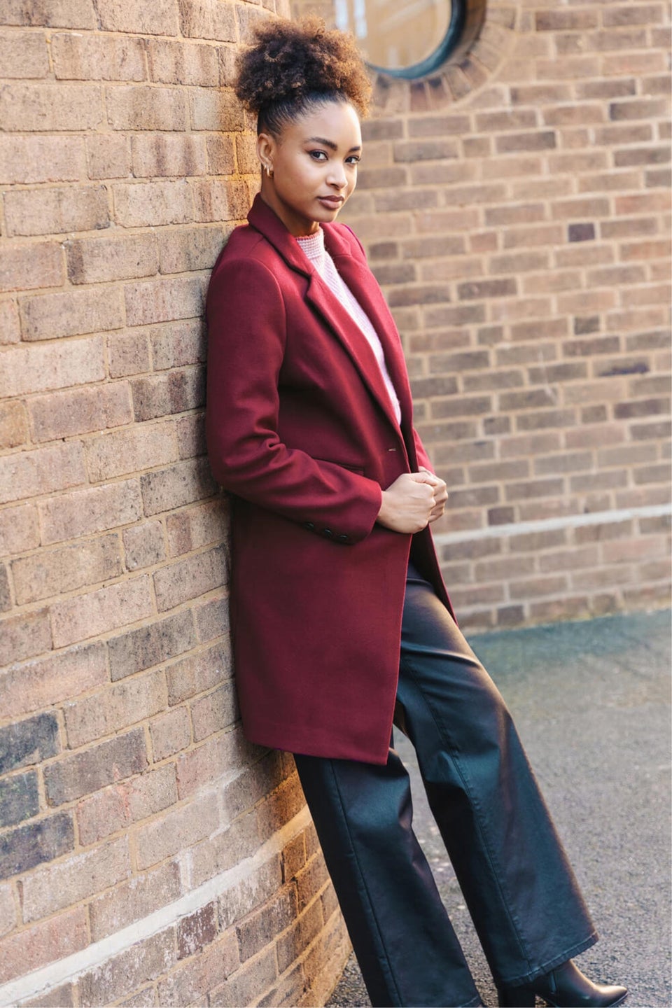 Roman Plum Tailored Single Breasted Coat