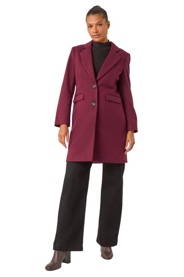 Roman Plum Tailored Single Breasted Coat