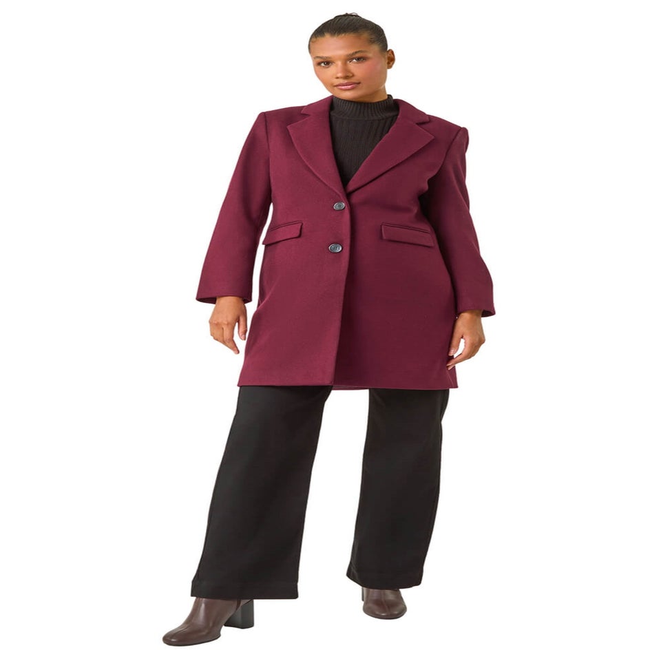 Roman Plum Tailored Single Breasted Coat