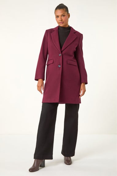 Roman Plum Tailored Single Breasted Coat