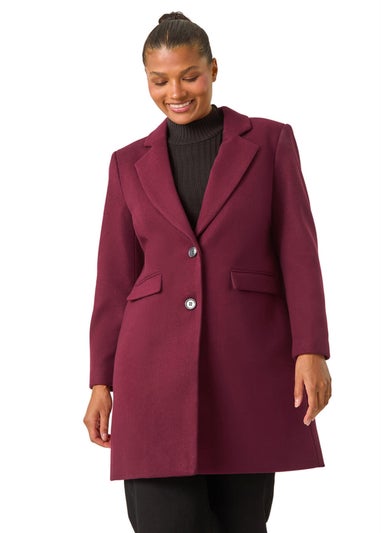 Roman Plum Tailored Single Breasted Coat