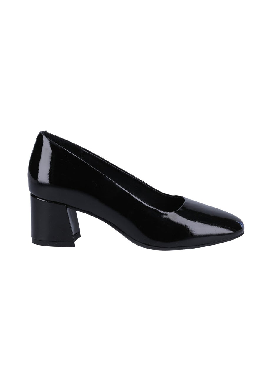 Hush Puppies Black Alicia Patent Court Shoe