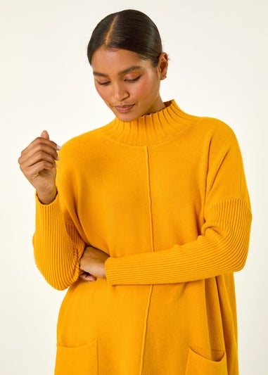 Roman Amber Pocket Fringe Hem Knit Jumper