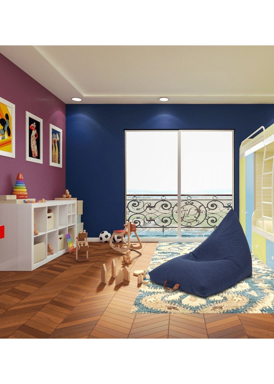 Kaikoo Blue Boucle Urban Seat Lounger with PVC Handle