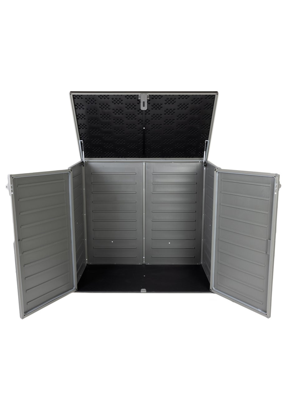 Charles Bentley 1170L Grey and Black Outdoor Storage Cabinet