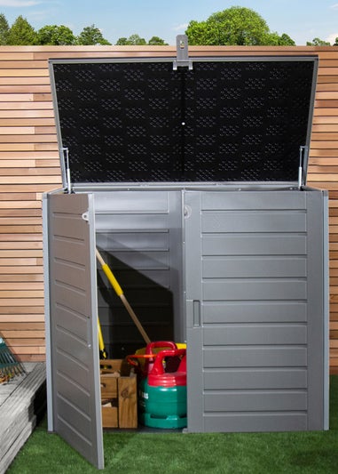 Charles Bentley 1170L Grey and Black Outdoor Storage Cabinet