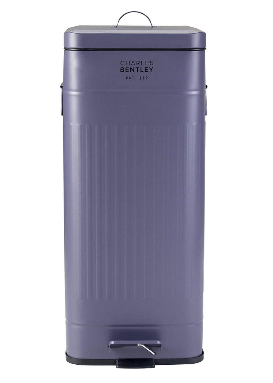 Charles Bentley Dark Blue Retro Steel Square Kitchen Bin