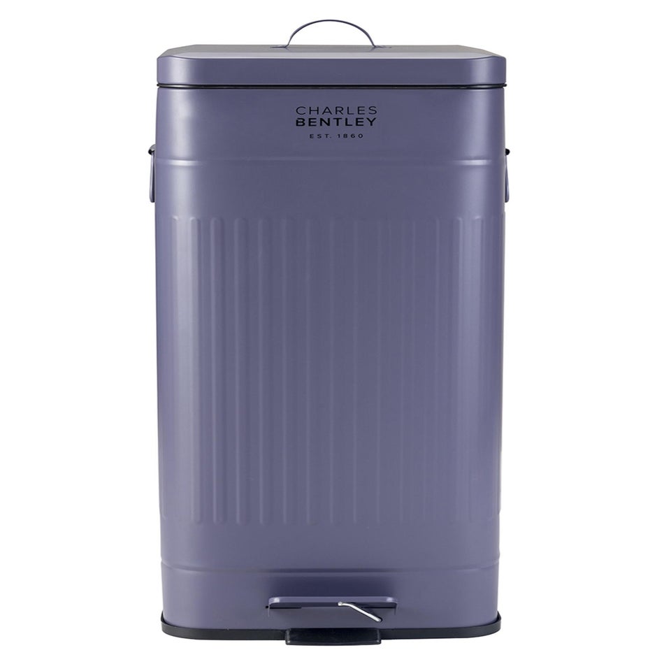 Charles Bentley Dark Blue Retro Steel Square Kitchen Bin