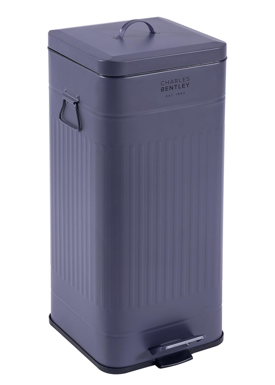 Charles Bentley Dark Blue Retro Steel Square Kitchen Bin