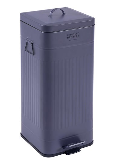 Charles Bentley Dark Blue Retro Steel Square Kitchen Bin