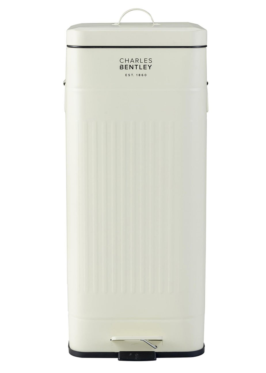 Charles Bentley Cream Square Retro Kitchen Pedal Bin