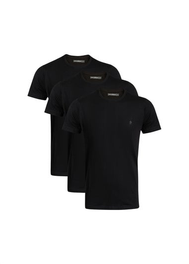 French Connection Black Cotton T-Shirts Pack of 3